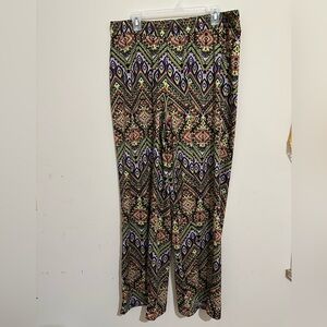 Ashley Stewart 18/20 Multicolor Abstract Boho Wide Leg Elastic Waist Pants